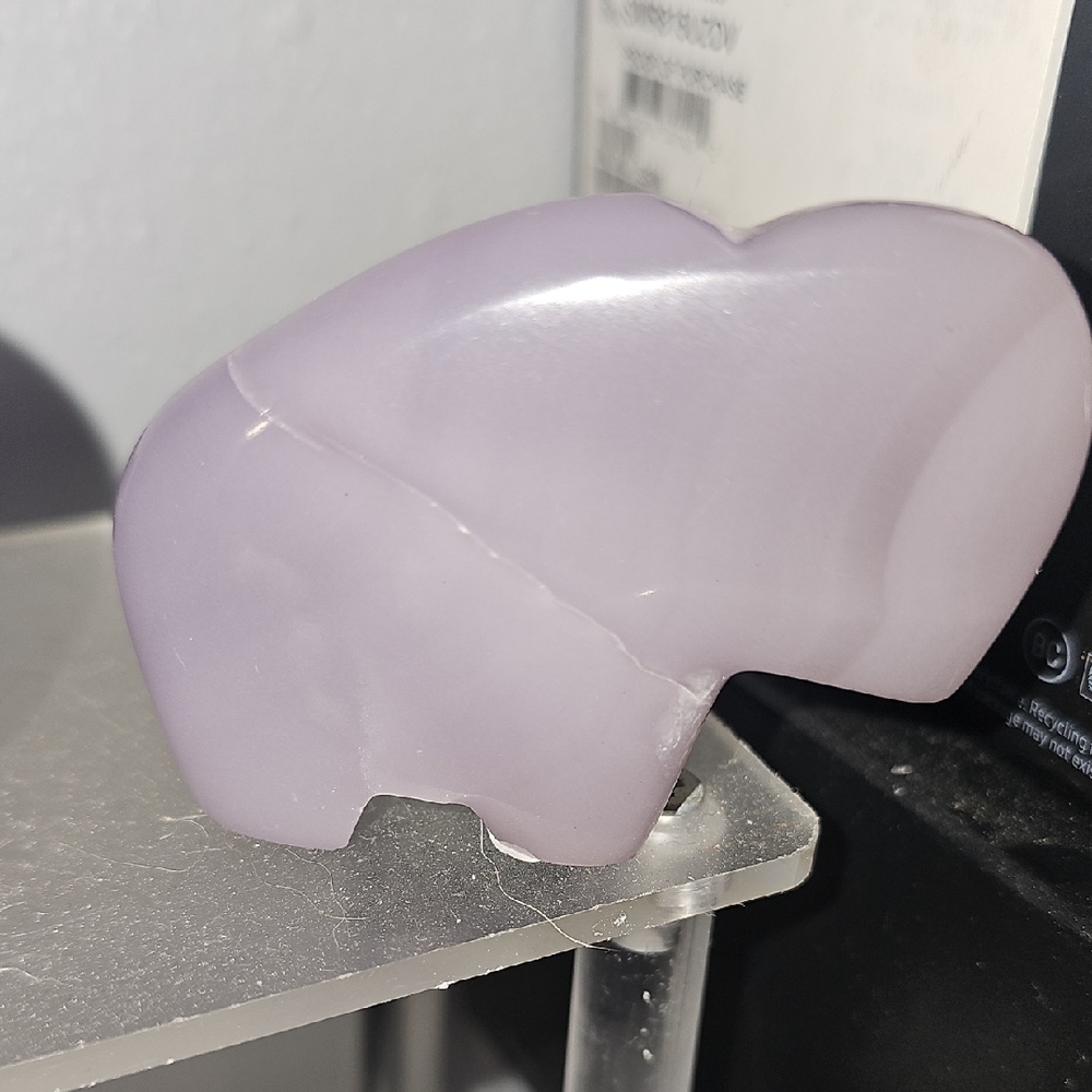 Purple Yttrium Fluoite Stone Bisson Figurine